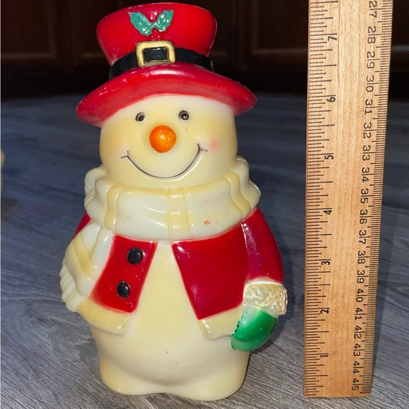 Snowman Blow Mold Pathway Markers Set Of 4 Lighted Christmas Yard - Picture 8 of 9